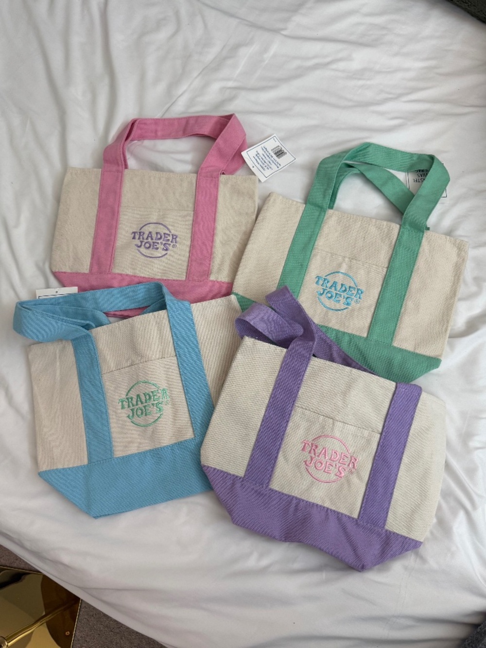 Trader Joe's limited edition pastel color mini totes